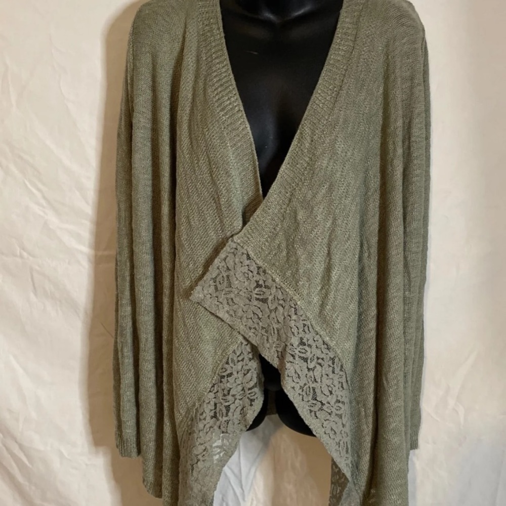 Pink Republic green open front cardigan Medium